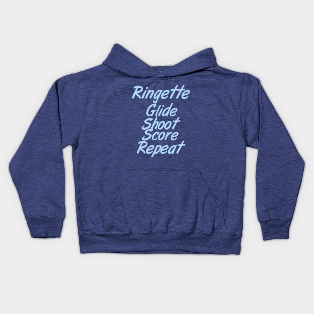 Ringette: Glide, shoot, score, repeat. Kids Hoodie by DacDibac